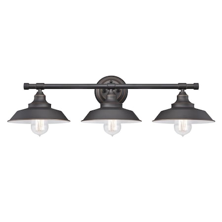Westinghouse Three-Light Indoor Wall Fixture Iron Hill ORB, Metal Shades 6343400